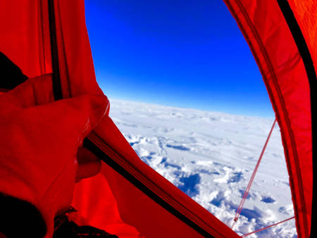 It might as well be a space shuttle looking over earth