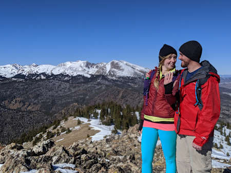 Heidi Kumm and fiancée pose together on Mount Washington
