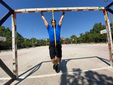 弹力绳辅助上拉动作(1)