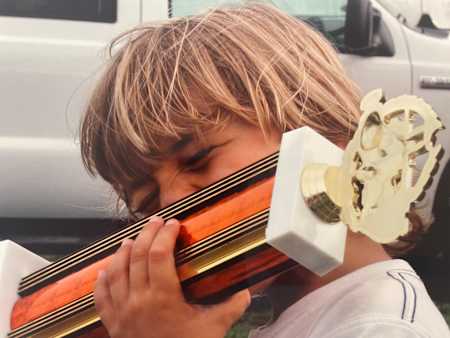 Enzo Fittipaldi with one of his first trophies