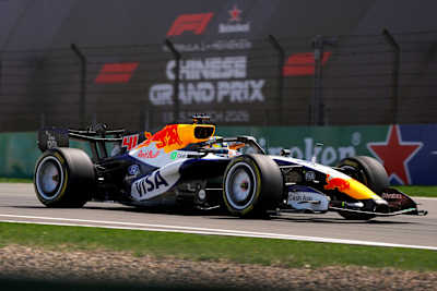 Arvid Lindblad driving during the Sprint ahead of the F1 Grand Prix of China at Shanghai International Circuit in March 2026 