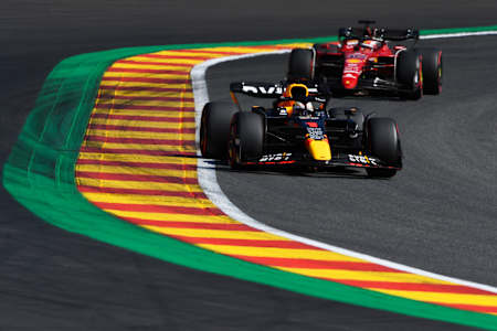 Max Verstappen of Oracle Red Bull Racing at the Belgian Grand Prix on August 28, 2022.