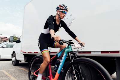 Pauline Ferrand Prevot performs at the UCI XCO World Cup in Snowshoe, USA on September 8, 2019.