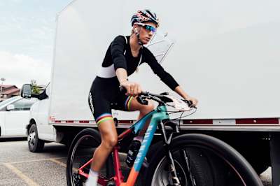 Pauline Ferrand Prevot performs at the UCI XCO World Cup in Snowshoe, USA on September 8, 2019.