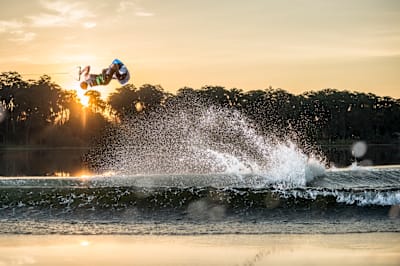 Cory Teunissen trains on Lake Holden in Orlando, Florida