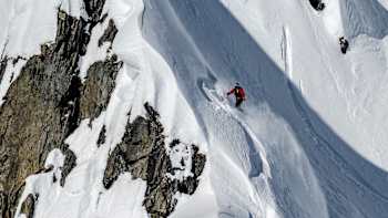 American snowboarder Ben Ferguson rides the Chugach Mountains near Valdez, Alaska, USA, during Natural Selection Tour 2023.