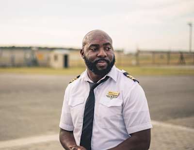 Derek Nseko of the iFly Academy, South Africa's first black-owned aviation school.