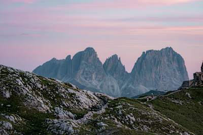 Pink Light Over the Dolomites