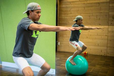Bernardo Cruz training at the Red Bull DTC in Thalgau, Austria.
