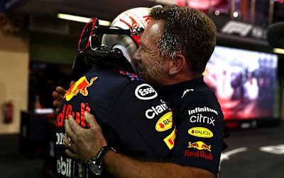 Max Verstappen of Red Bull Racing Honda at the Abu Dhabi Grand Prix on December 12, 2021.