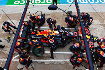 Max Verstappen of Red Bull Racing Honda at the Hungarian Grand Prix on August 1, 2021.