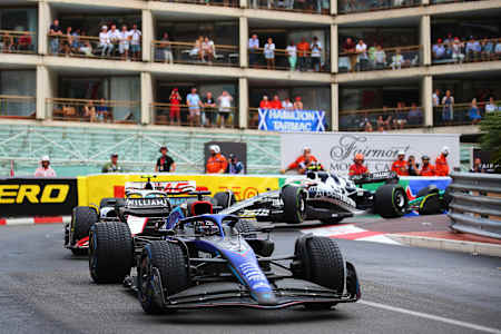 Alex Albon driving the Williams Racing FW44 Mercedes