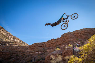 Szymon Godziek rides at Red Bull Rampage in Virgin, Utah, USA on 24 October, 2019.