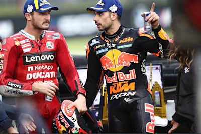 Jack Miller and Miguel Oliveira post-race in thailand.