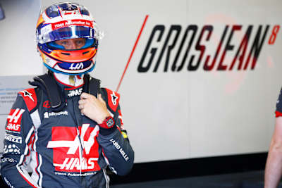 Romain Grosjean of Haas seen at the 2017 Azerbaijan F1 Grand Prix.