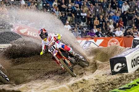 Justin Barcia at Round 8 of the AMA Supercross Series in Daytona Beach