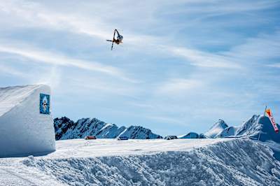 British freeskier Paddy Graham grabs some air