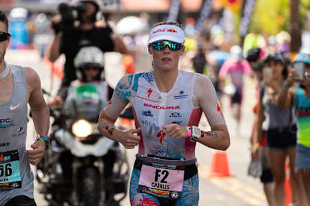 Lucy Charles during the running stage of IRONMAN World Championship in Kailua-Kona, Hawaii, USA.