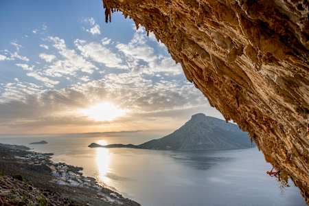 Sasha DiGiulian auf Kalymnos in Griechenland.