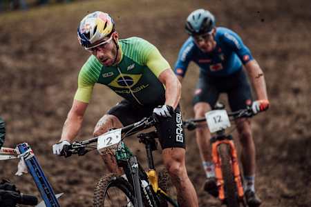 Henrique Avancini performs at UCI XCO World Championships in Leogang, Austria on October 10, 2020