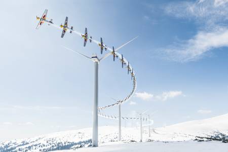 Hannes Arch performs during the Windpark Rallye at the Windpark Hohe