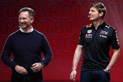 Christian And Max At The RB18 Launch Show