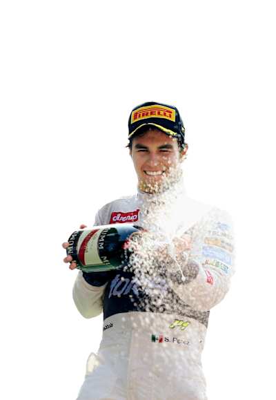 Sergio Pérez celebrates his 2nd place at the 2012 Italian Grand Prix
