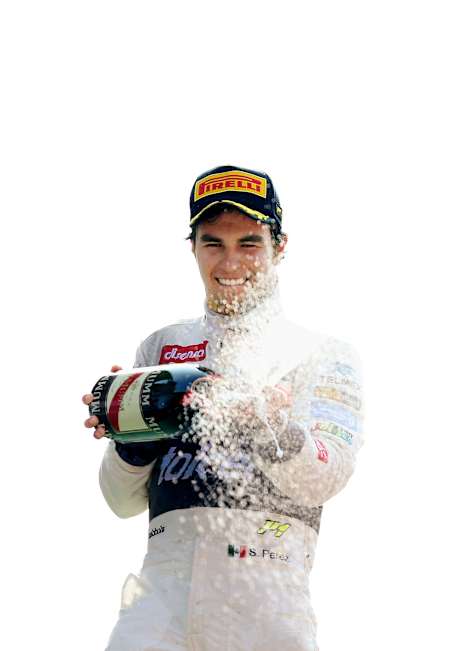 Sergio Pérez celebrates his 2nd place at the 2012 Italian Grand Prix