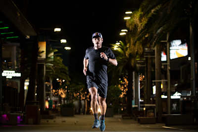 Australian triathlete Courtney Atkinson trains by running.