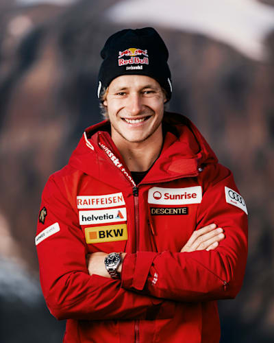 Marco Odermatt posiert für ein Porträt in Valle Nevado, Chile, am 10. September 2022.