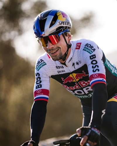 Primož Roglič durante il Red Bull - BORA - hansgrohe Mallorca Training Camp nel gennaio 2025. 
