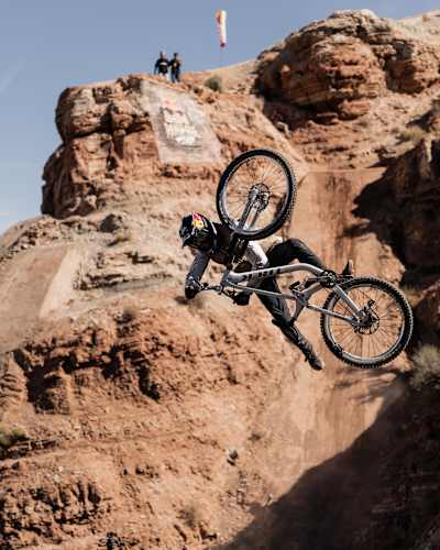 Brandon Semenuk performs during Red Bull Rampage in Virgin, Utah, USA on 12 October, 2024.