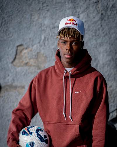 Spain winger Nico Williams poses for a portrait in Bilbao, Basque Country, Spain. 