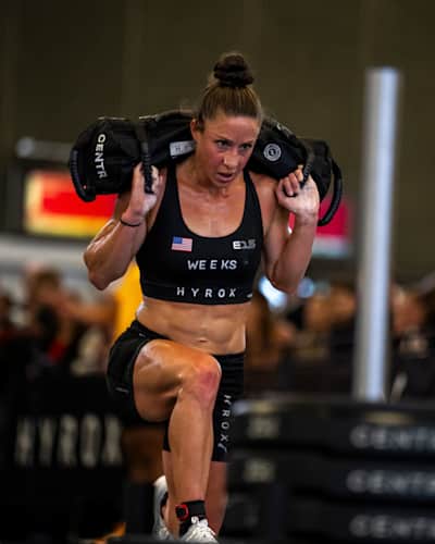 Lauren Weeks vue lors de l'élite 15 au Hyrox Major à Amsterdam, Pays-Bas, le 10 octobre 2024. 