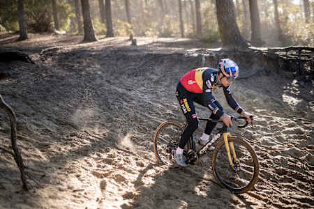 Wout van Aert trains in cyclocross specific conditions for his 2021 Cyclocross season in Belgium.