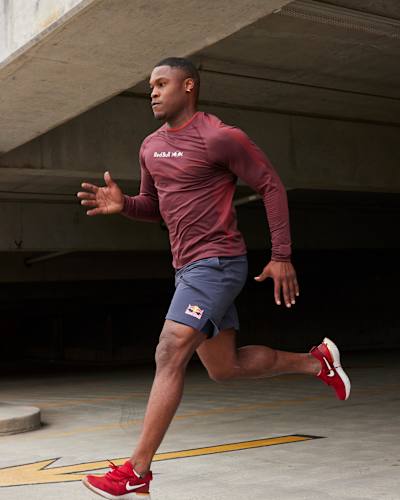 Elijah Hall trains in Los Angeles, CA, USA on June 1, 2023.
