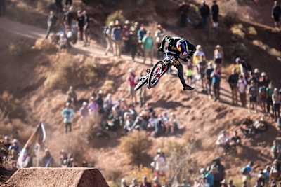 Brandon Semenuk rides during the Red Bull Rampage in Virgin, Utah, USA on 25 October, 2019.