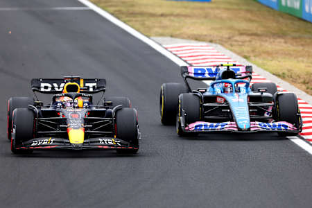 Max Verstappen of Oracle Red Bull Racing at the Hungarian Grand Prix on July 31, 2022.