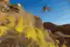 Mountain biker Andreu Lacondeguy launching a huge drop at Red Bull Rampage 2019.