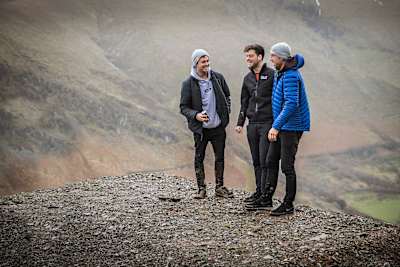 Matt Jones, Jono Jones and Gee Atherton at Dyfi Bike Park in Wales.