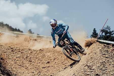 Alan Milway's advice on technique for bermed corners on a mountain bike.