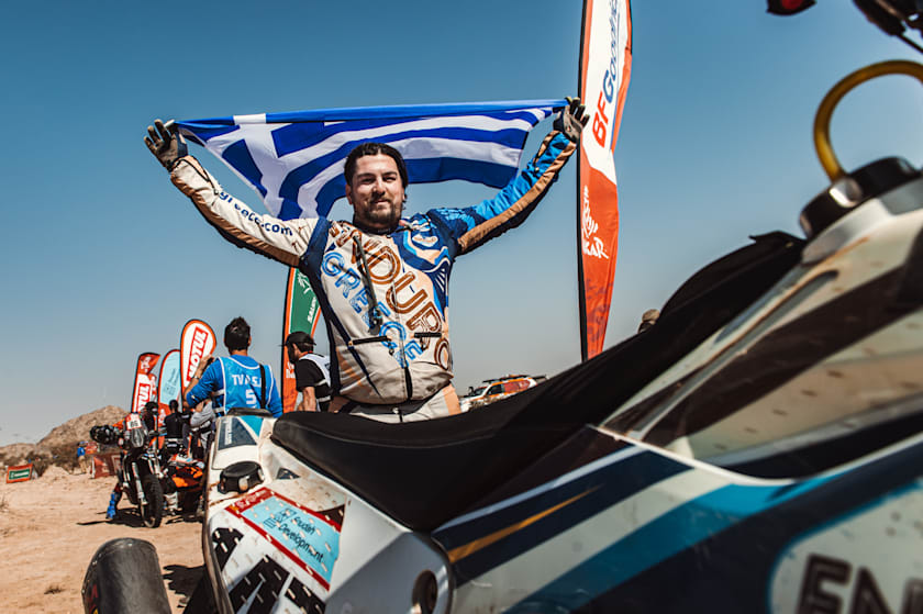 Ο Βασίλης Μπούδρος στον τερματισμό της τελευταίας ειδικής