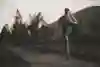 Woman running on the street