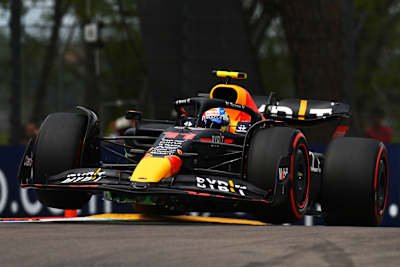 Sergio Pérez of Oracle Red Bull Racing at the Emilia Romagna Grand Prix on April 24, 2022.