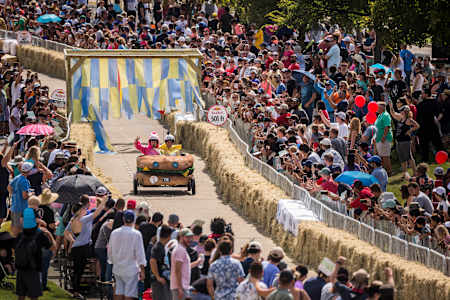 The Patty Wagon competes in Red Bull Soapbox 2019 in Dallas, Texas