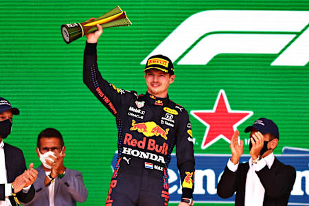 Max Verstappen von Red Bull Racing Honda beim Großen Preis von Sao Paulo 2021 in Brasilien.