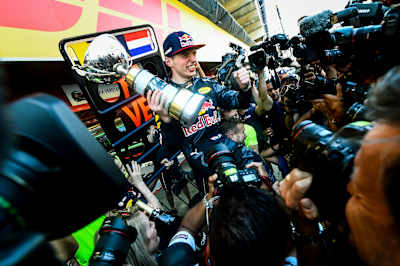 Verstappen dopo la sua prima vittoria al GP di Spagna nel 2016