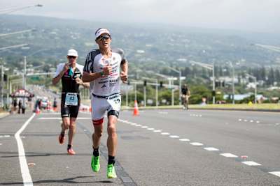 Braden Currie performs during the IRONMAN World Championship in Kailua-Kona, Hawaii, United States on October 14, 2017.