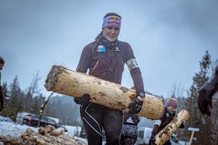 Johanna Holzmann at the Red Bull All In Obstacle Course Race 2019 in Germany. 