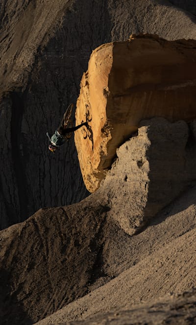 Brandon Semenuk rides at Big Water, Utah, United States.